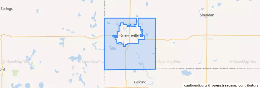Mapa de ubicacion de Eureka Township.