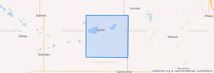 Mapa de ubicacion de Crystal Township.