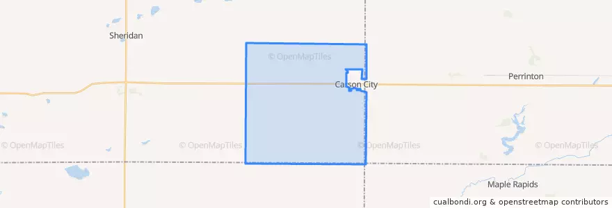 Mapa de ubicacion de Bloomer Township.