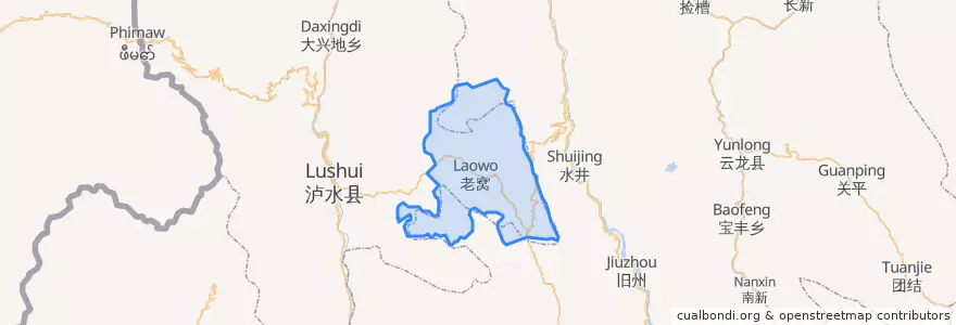 Mapa de ubicacion de Laowo.