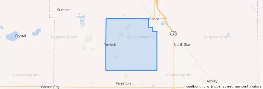 Mapa de ubicacion de Newark Township.