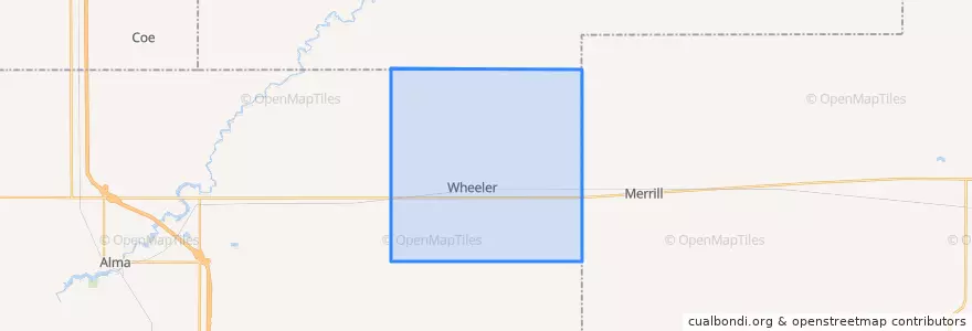 Mapa de ubicacion de Wheeler Township.