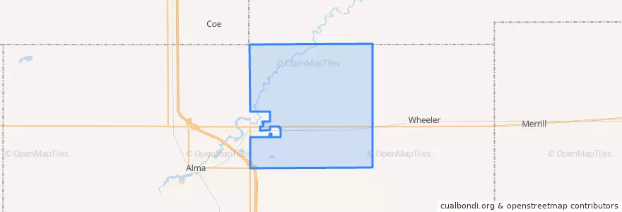 Mapa de ubicacion de Bethany Township.