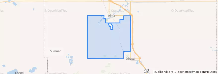 Mapa de ubicacion de Arcada Township.