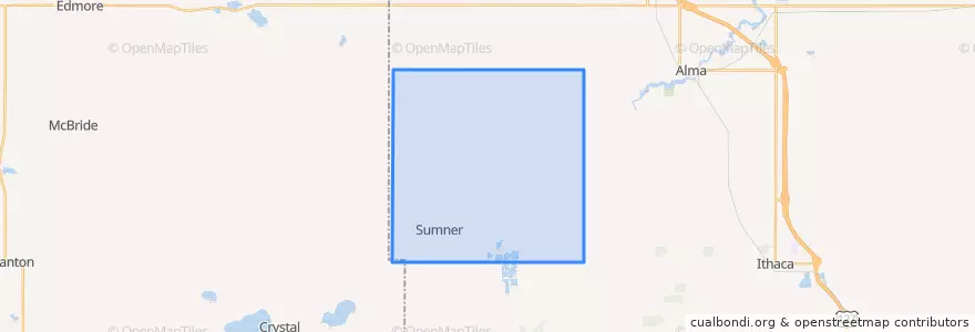 Mapa de ubicacion de Sumner Township.