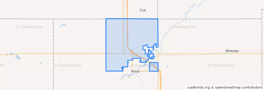 Mapa de ubicacion de Pine River Township.
