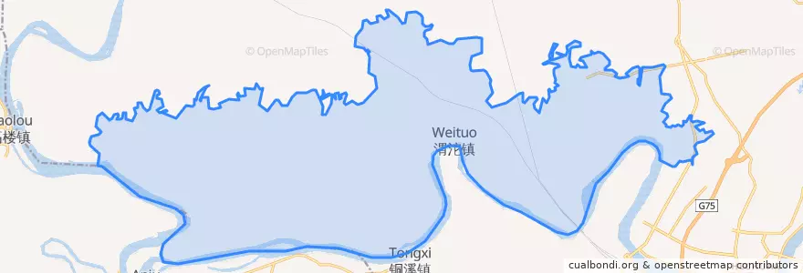 Mapa de ubicacion de 渭沱镇.