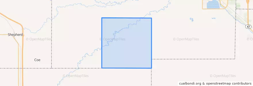 Mapa de ubicacion de Porter Township.
