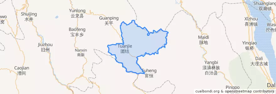 Mapa de ubicacion de 团结彝族乡.