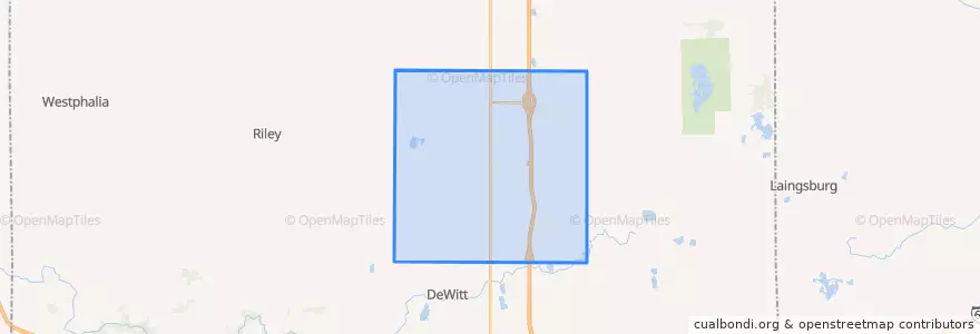 Mapa de ubicacion de Olive Township.