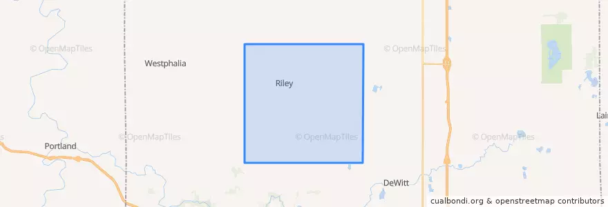 Mapa de ubicacion de Riley Township.