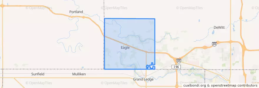 Mapa de ubicacion de Eagle Township.