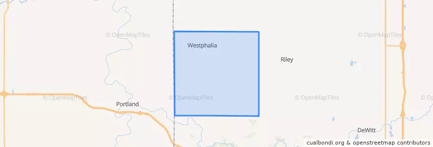 Mapa de ubicacion de Westphalia Township.