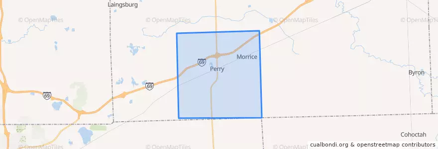 Mapa de ubicacion de Perry Township.