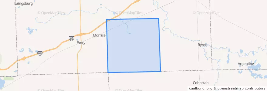 Mapa de ubicacion de Antrim Township.