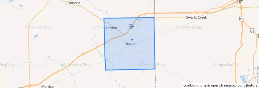 Mapa de ubicacion de Vernon Township.
