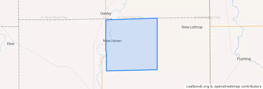 Mapa de ubicacion de New Haven Township.