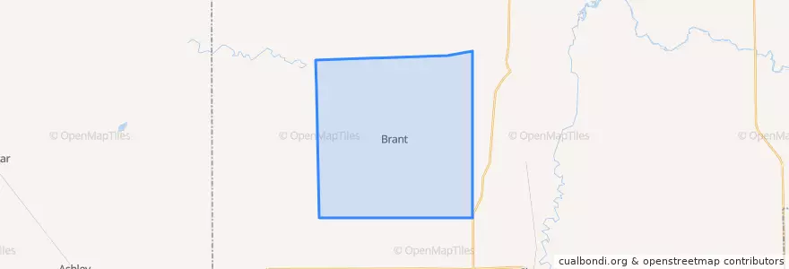 Mapa de ubicacion de Brant Township.