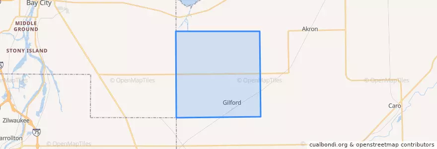 Mapa de ubicacion de Gilford Township.