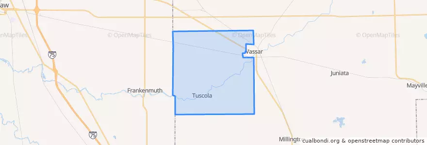 Mapa de ubicacion de Tuscola Township.
