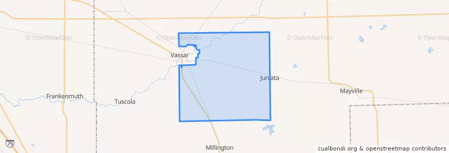 Mapa de ubicacion de Vassar Township.