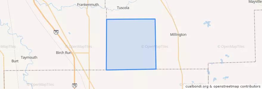 Mapa de ubicacion de Arbela Township.