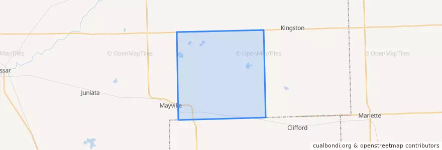 Mapa de ubicacion de Dayton Township.