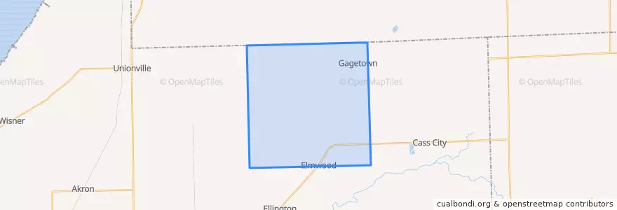 Mapa de ubicacion de Elmwood Township.
