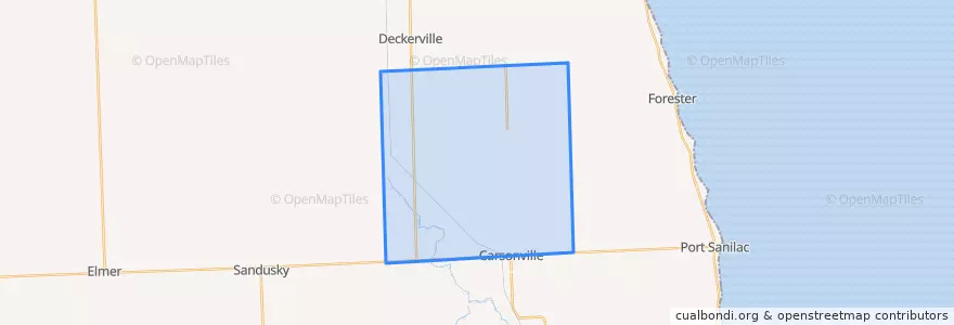 Mapa de ubicacion de Bridgehampton Township.