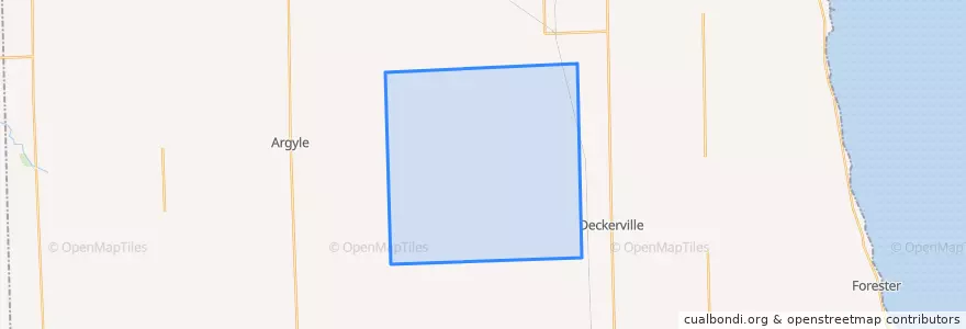 Mapa de ubicacion de Wheatland Township.