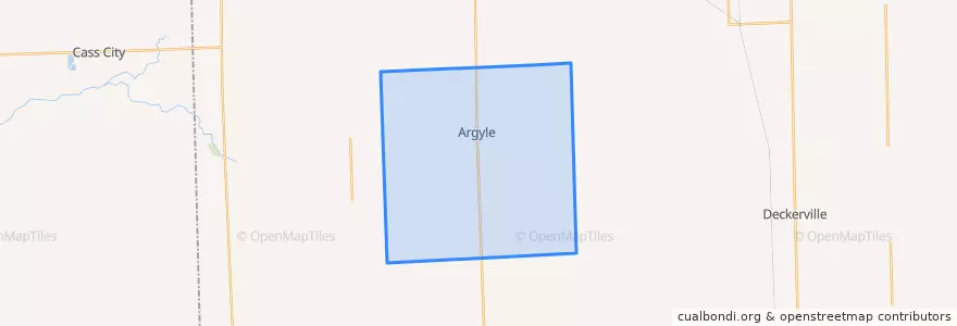 Mapa de ubicacion de Argyle Township.