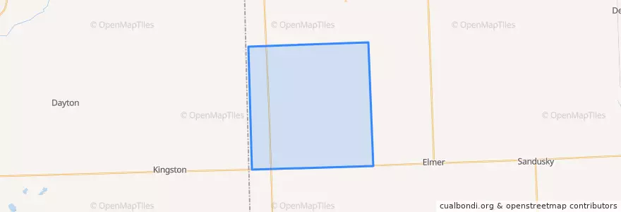 Mapa de ubicacion de Lamotte Township.