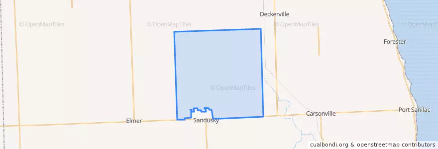 Mapa de ubicacion de Custer Township.