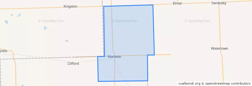 Mapa de ubicacion de Marlette Township.