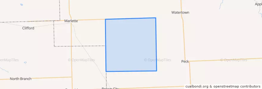 Mapa de ubicacion de Flynn Township.