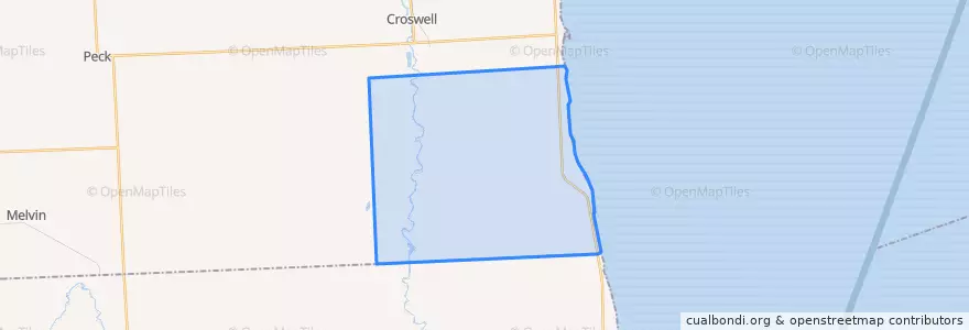 Mapa de ubicacion de Worth Township.