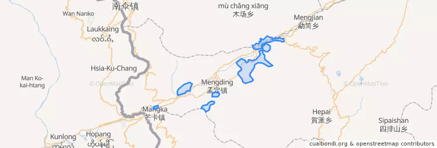 Mapa de ubicacion de 孟定农场.