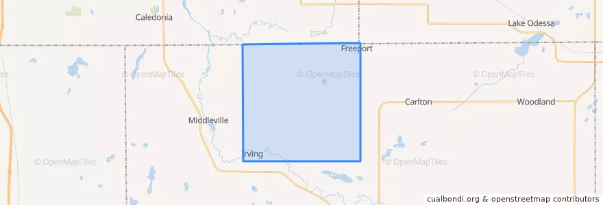 Mapa de ubicacion de Irving Township.