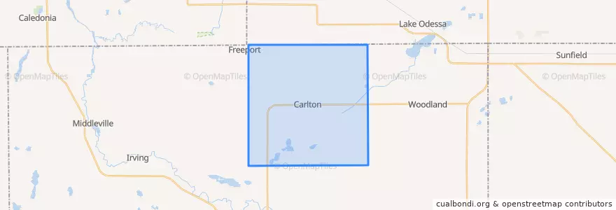 Mapa de ubicacion de Carlton Township.