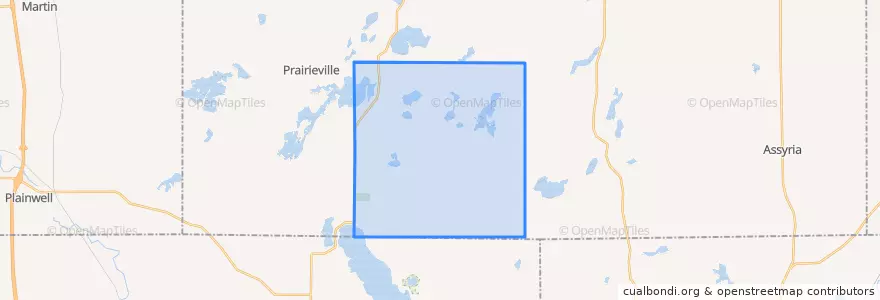 Mapa de ubicacion de Barry Township.