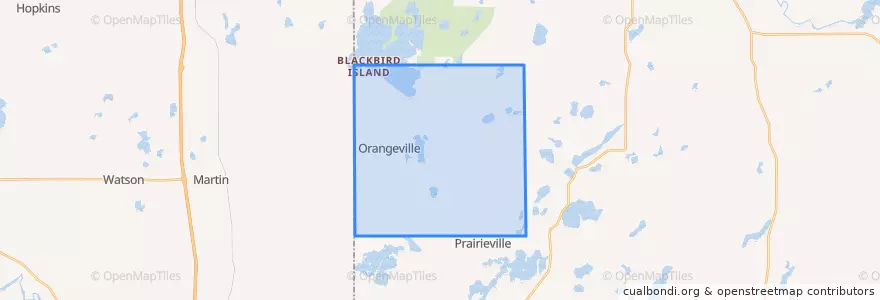 Mapa de ubicacion de Orangeville Township.