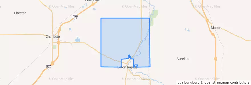 Mapa de ubicacion de Eaton Rapids Township.