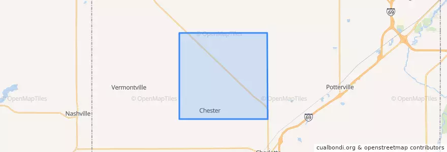 Mapa de ubicacion de Chester Township.