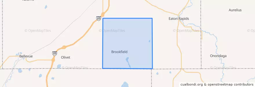 Mapa de ubicacion de Brookfield Township.