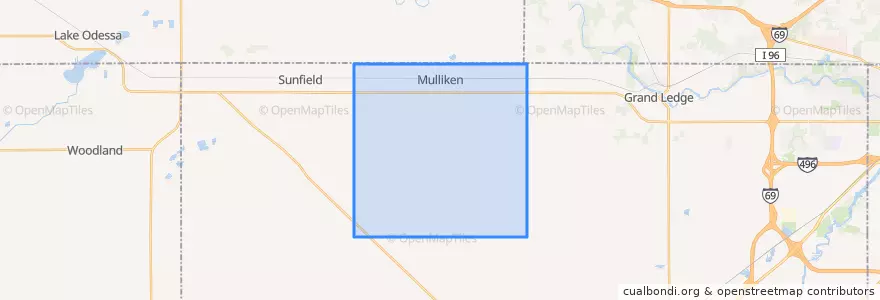 Mapa de ubicacion de Roxand Township.