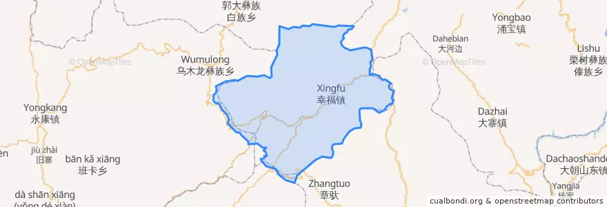 Mapa de ubicacion de Xingfu.