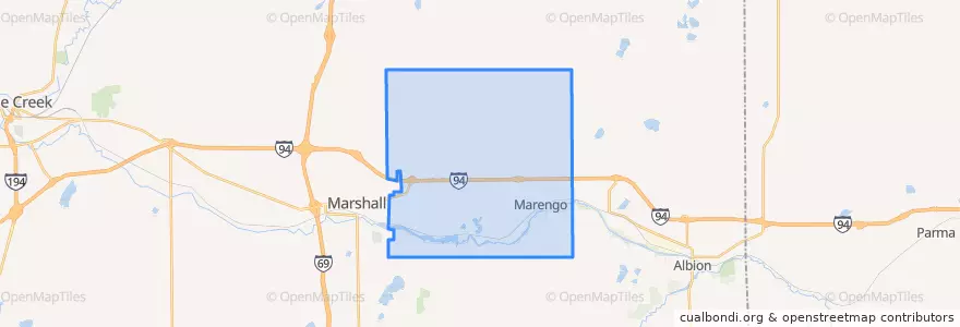 Mapa de ubicacion de Marengo Township.