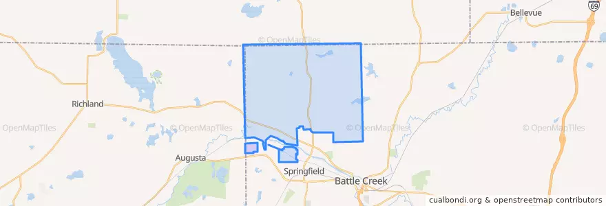 Mapa de ubicacion de Bedford Charter Township.