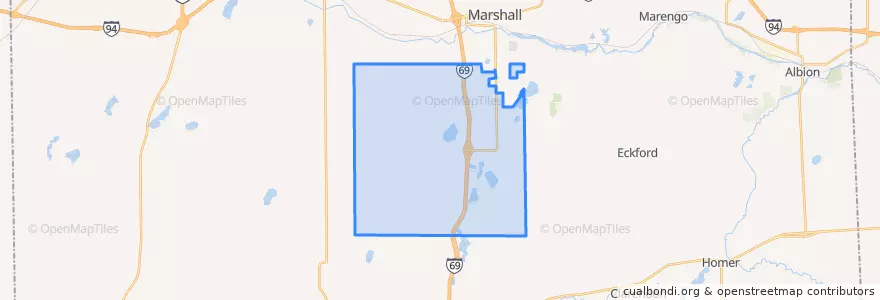 Mapa de ubicacion de Fredonia Township.