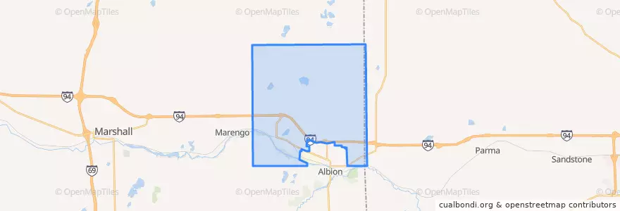 Mapa de ubicacion de Sheridan Township.